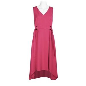 Emma & Michele V-Neck Sleeveless Tie Waist Hi-Low Dress